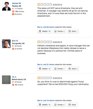 Illustration for article titled A Canadian Restaurant Refused to Serve a Man Wearing a MAGA Hat and Now Its Yelp Score is Ruined